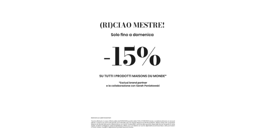 ✨ Ciao Mestre! -15% su tutti i prodotti MDM!