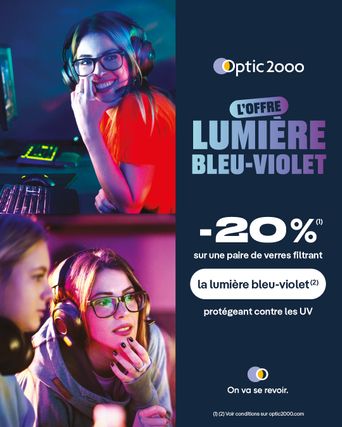 -20 % sur les verres anti-lumière bleue