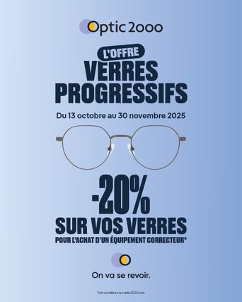20% sur vos verres