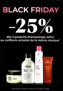 Black Friday : -25% dès deux produits achetés 