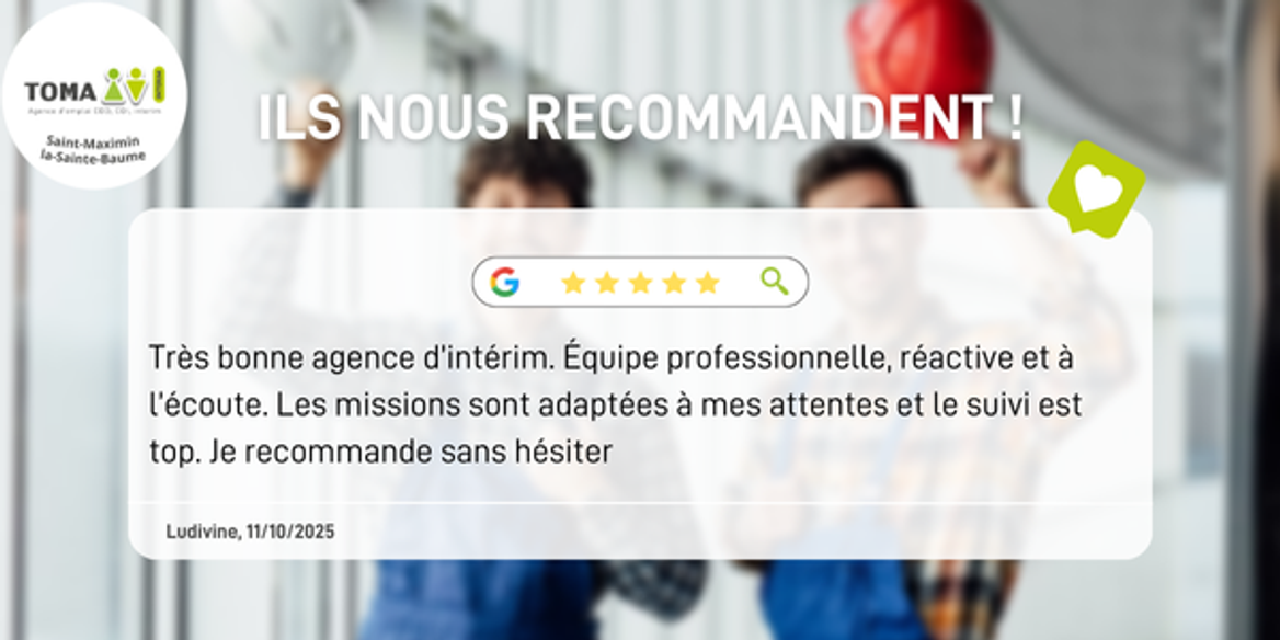 Agence de travail temporaire TOMA Intérim - Saint-Maximin-La-Sainte-Baume